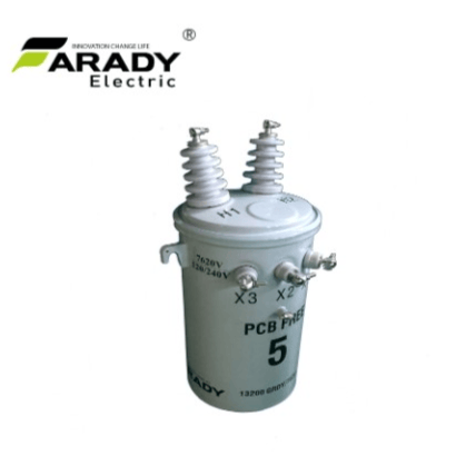 محول أحادي الطور بقدرة 5 kVA للتركيب على الأعمدة، مخصص للمعدات الكهربائية المؤتمتة
