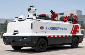 程力无人驾驶登高平台消防车 纯电L4消防巡防概念车