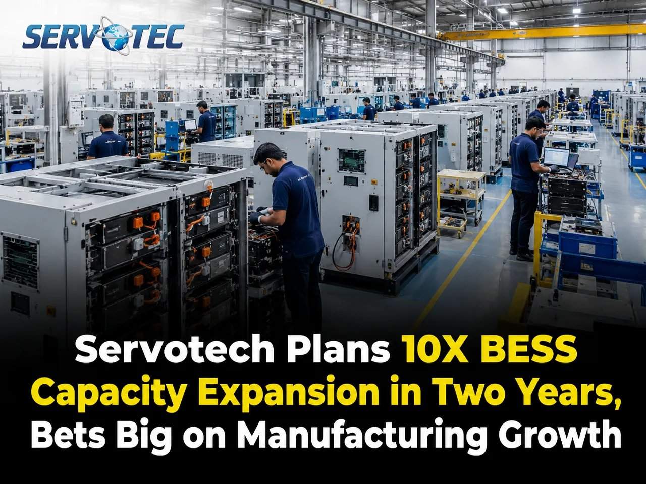 Servotech计划两年内将电池储能系统（BESS）产能扩大10倍，押注制造业增长
