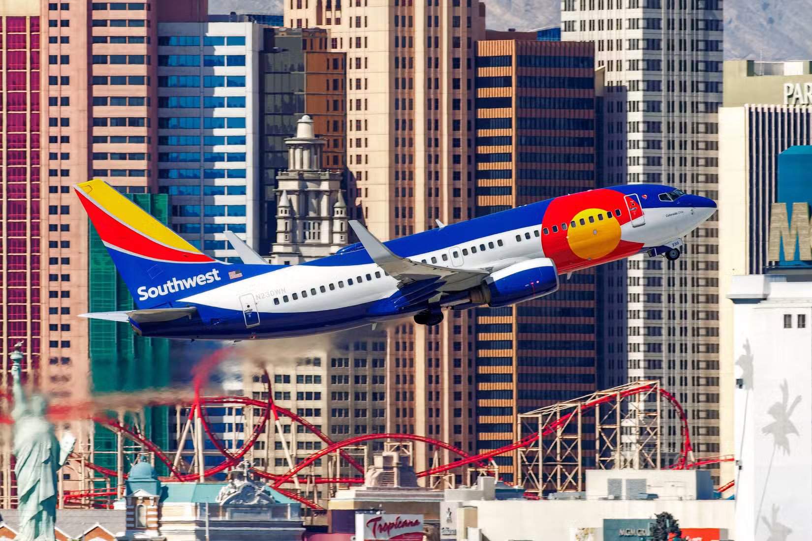 Southwest Airlines 737 taking off from Las Vegas