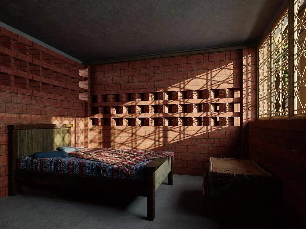 A well-ventilated bedroom with natural light