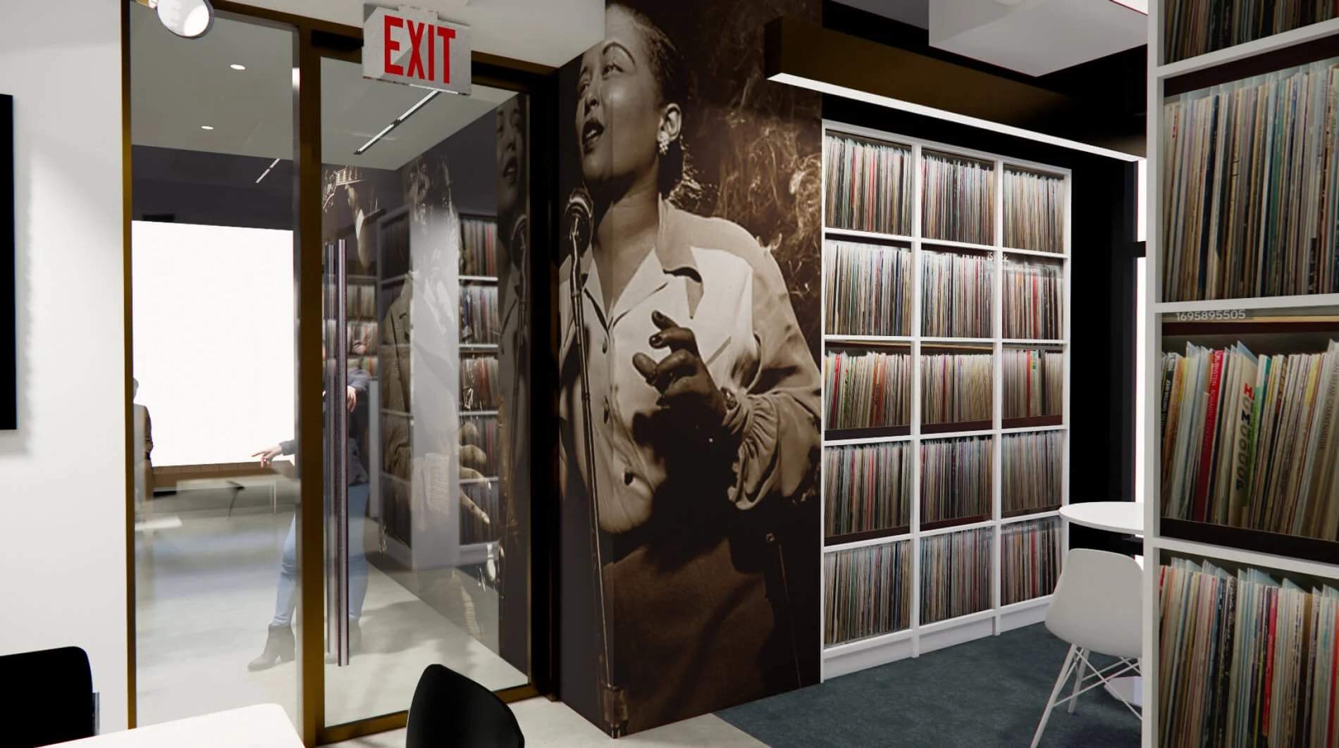 interior view of wbgo archival library