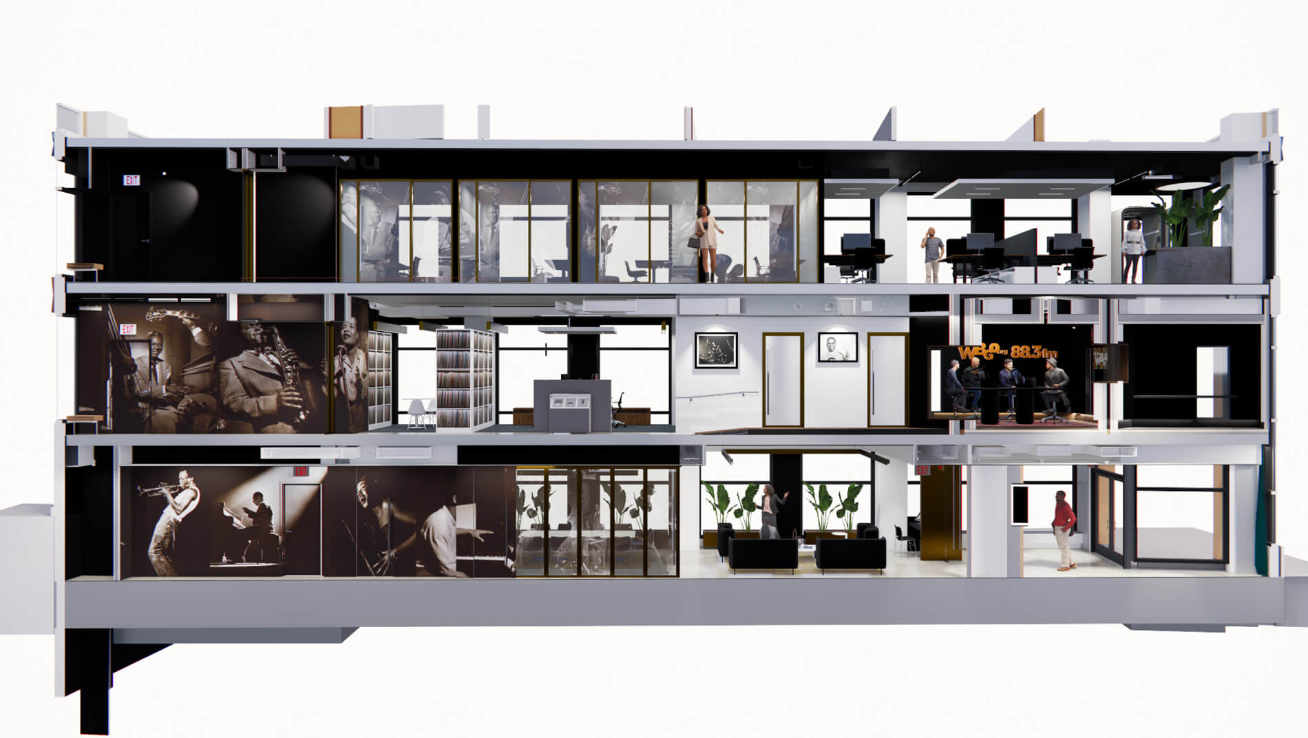 cross section of wbgo headquarters
