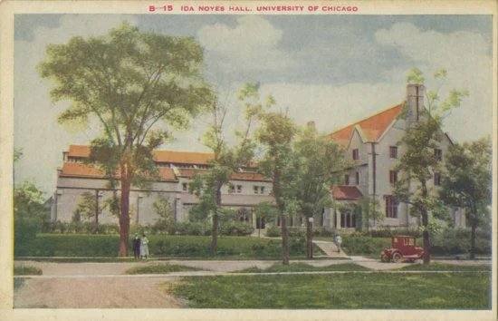 Historic postcard with drawing of Ida Noyes Hall