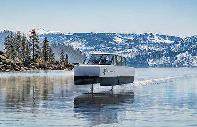 Rendering of FlyTahoe's VS–9, the electric hydrofoil ferry set to operate on Lake Tahoe. Image courtesy of Vessev.