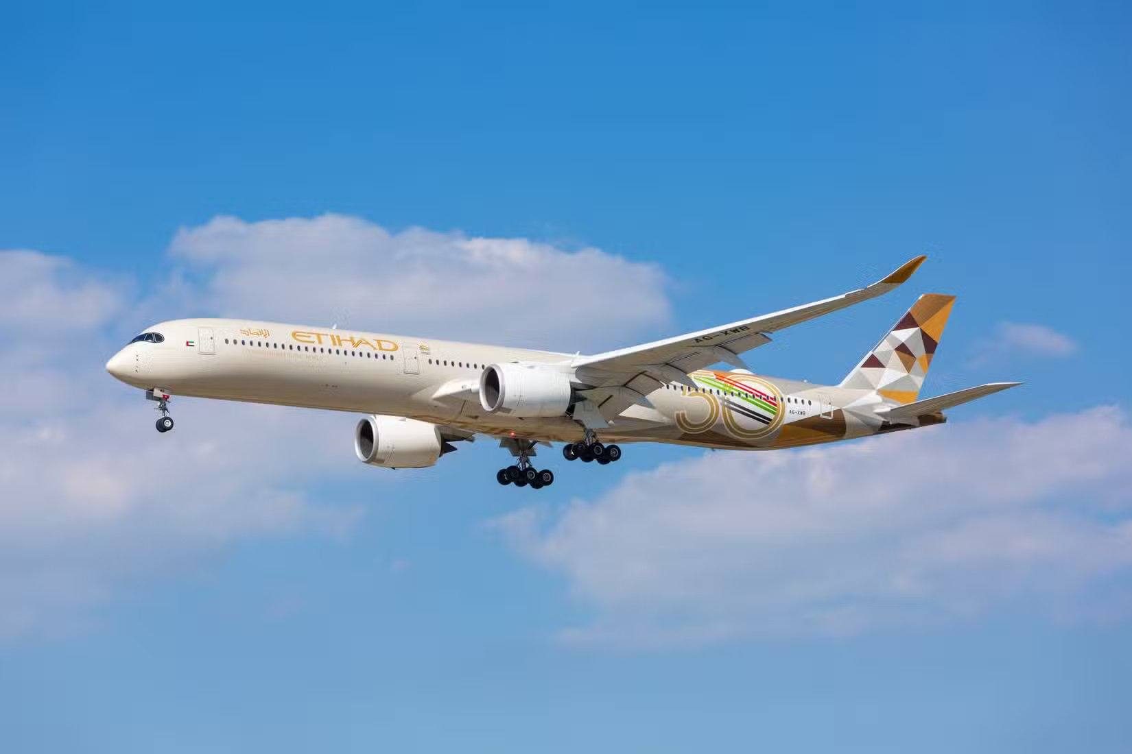 A350 d'Etihad en vol