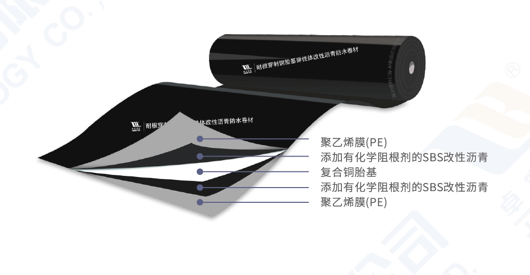 耐根穿刺铜胎基弹性体改性沥青防水卷材 - 深圳市卓宝科技股份有限公司