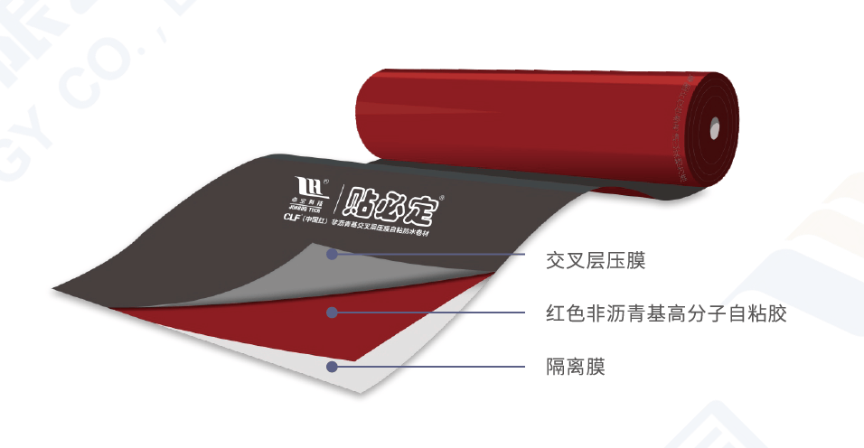 Pididing CLF (China Red) selbstklebende Abdichtungsbahn aus nicht-bituminösem, kreuzlaminiertem Film - Shenzhen Joaboa Technology Co., Ltd.