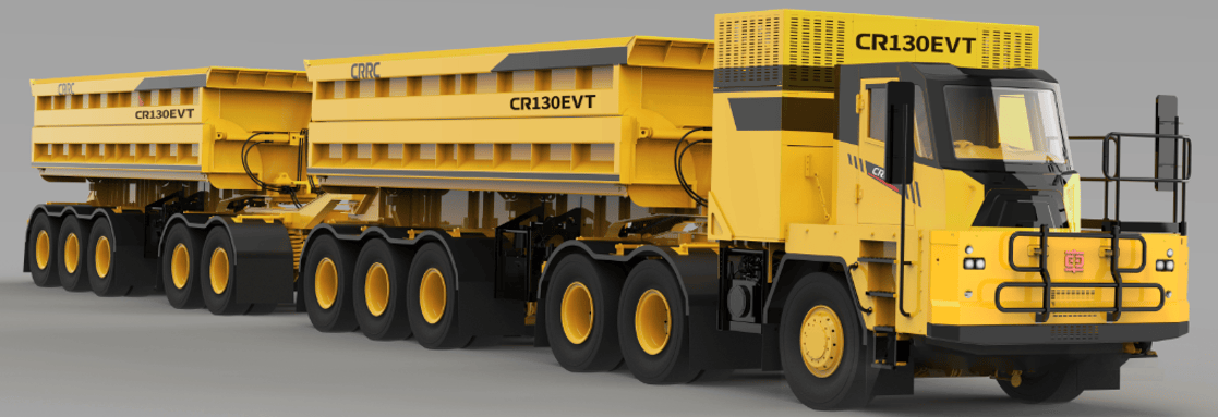 Camión rígido de carrocería ancha - CR130EVT, tractocamión eléctrico puro de carrocería ancha con doble semirremolque (clase 120 toneladas) - CRRC DATONG CO., LTD.