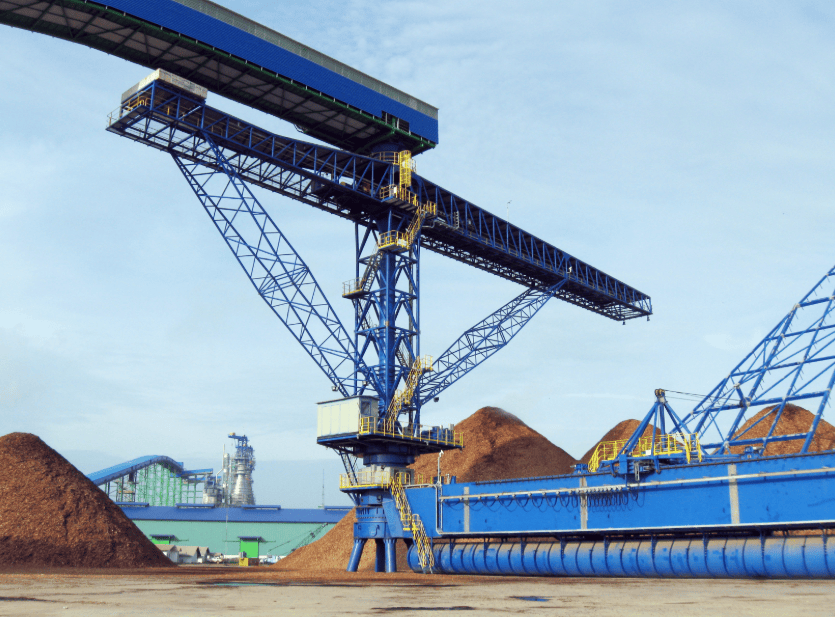 Empilhadeira-retomadora circular com empilhamento no topo e retomada por rosca helicoidal - Northern Heavy Industries