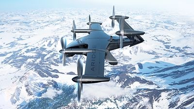 (Image of the A868 full-tiltrotor hybrid-electric flying car)